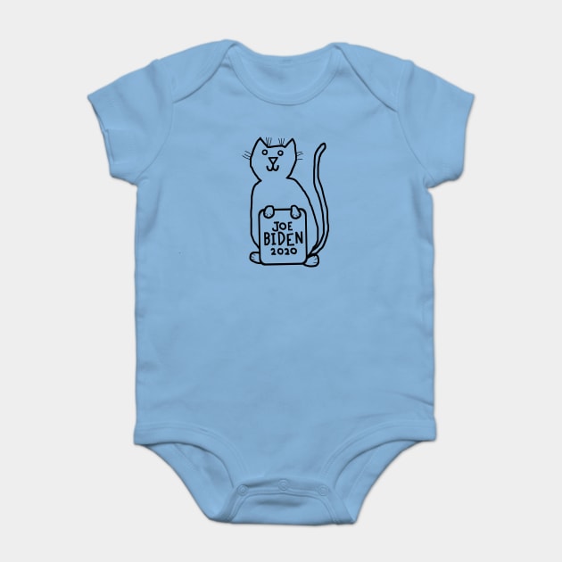 Cute Cat with Joe Biden 2020 Sign Outline Baby Bodysuit by ellenhenryart